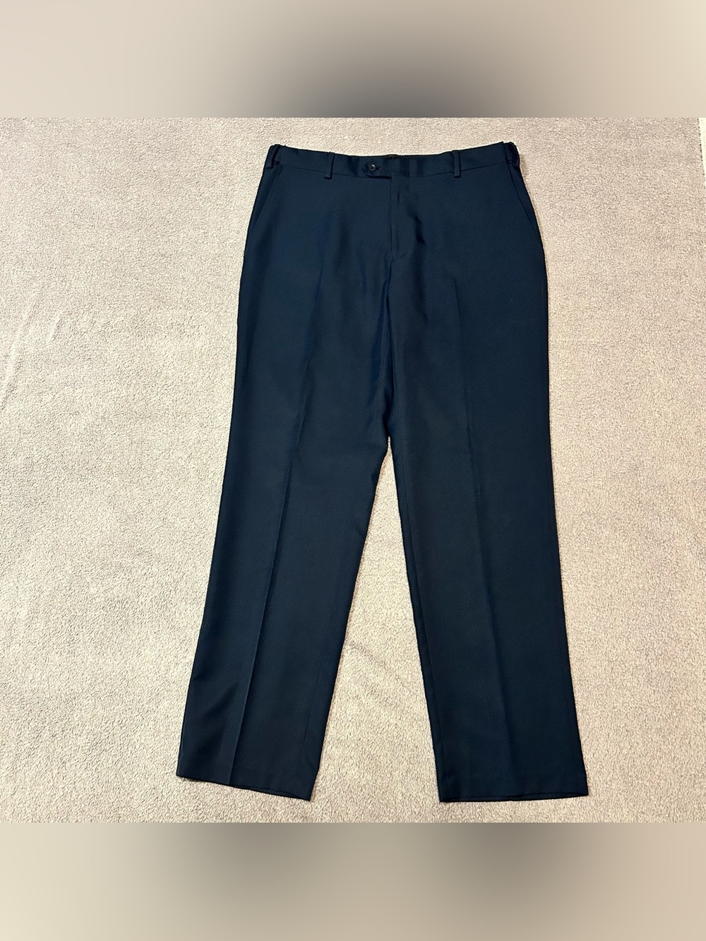 Jos A Bank Dress Pants Mens 35x32 Blue Polyester Tailored Fit Traveler Style